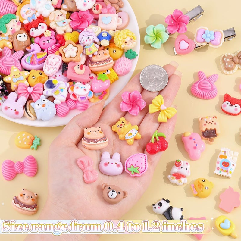 Glitzest 60PCS TINKRSTUFF Slime Charms Cute Flatback Resin Charms for Slime, Random Kawaii Decoden Charm for Embellishments Phone Junk Case Charms Bulk, Hairpins Scrapbooking Crafting & DIY Decor (Multicolor) - Image 2
